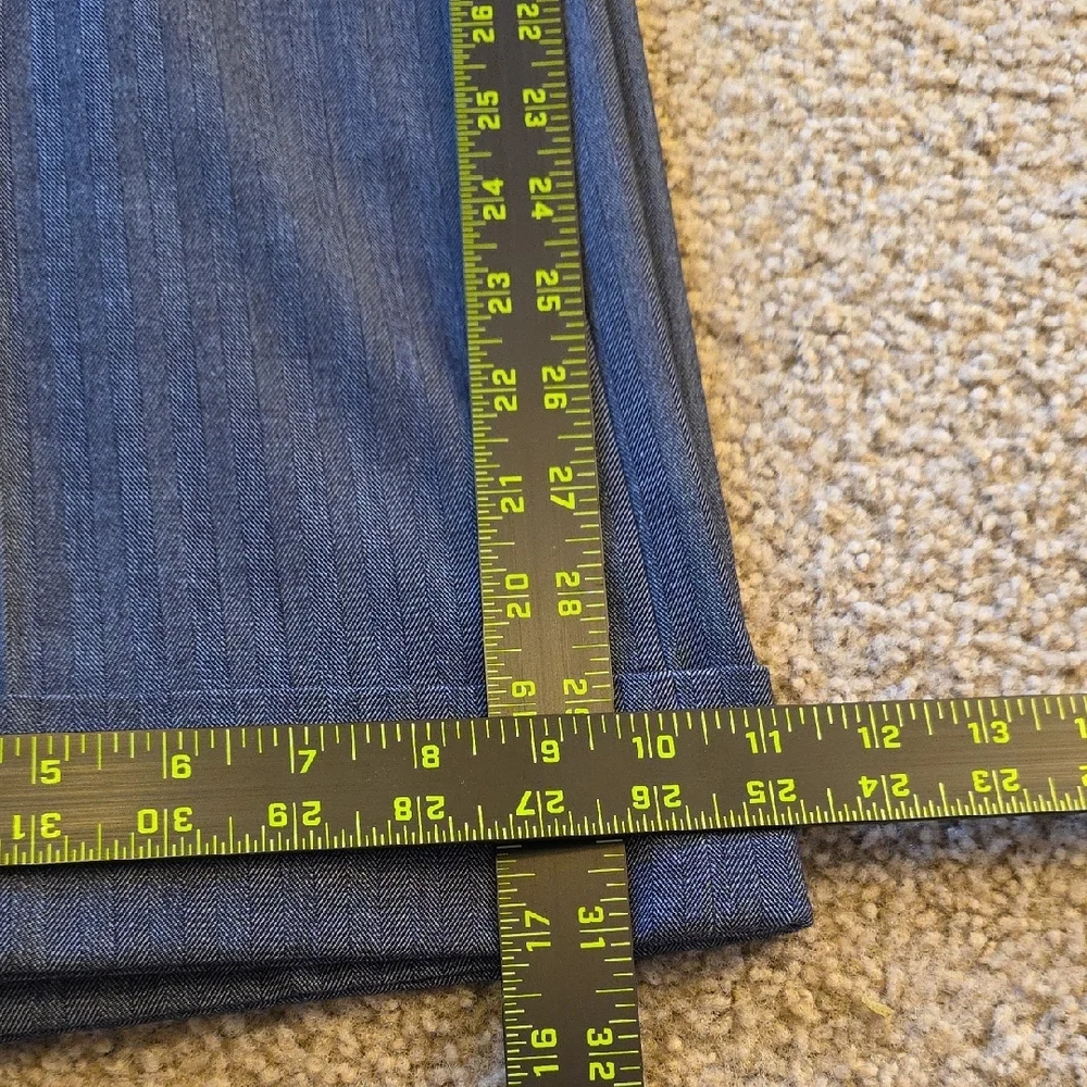 Michael Kors Blue Herringbone Wide Leg Hip Slung Pants 8
